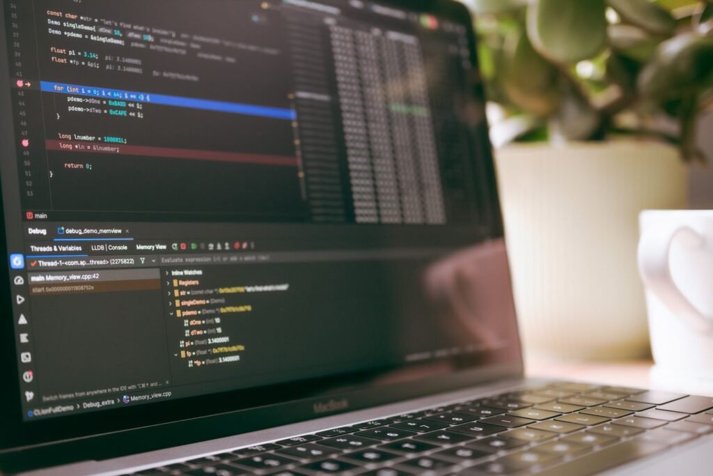 Software code displayed on a computer screen