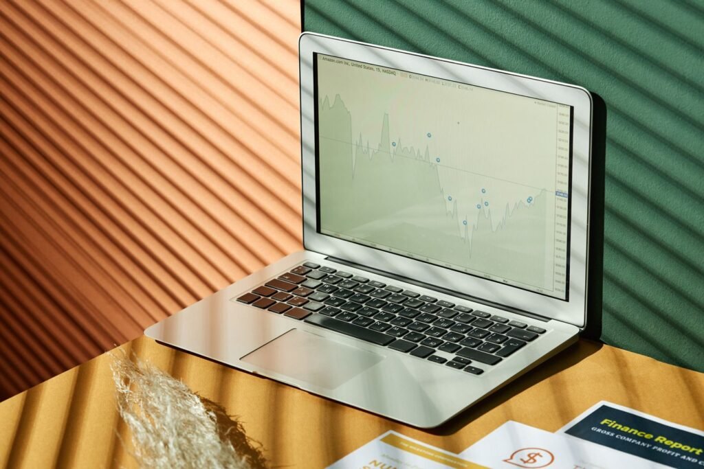 Laptop and reports used for data analysis