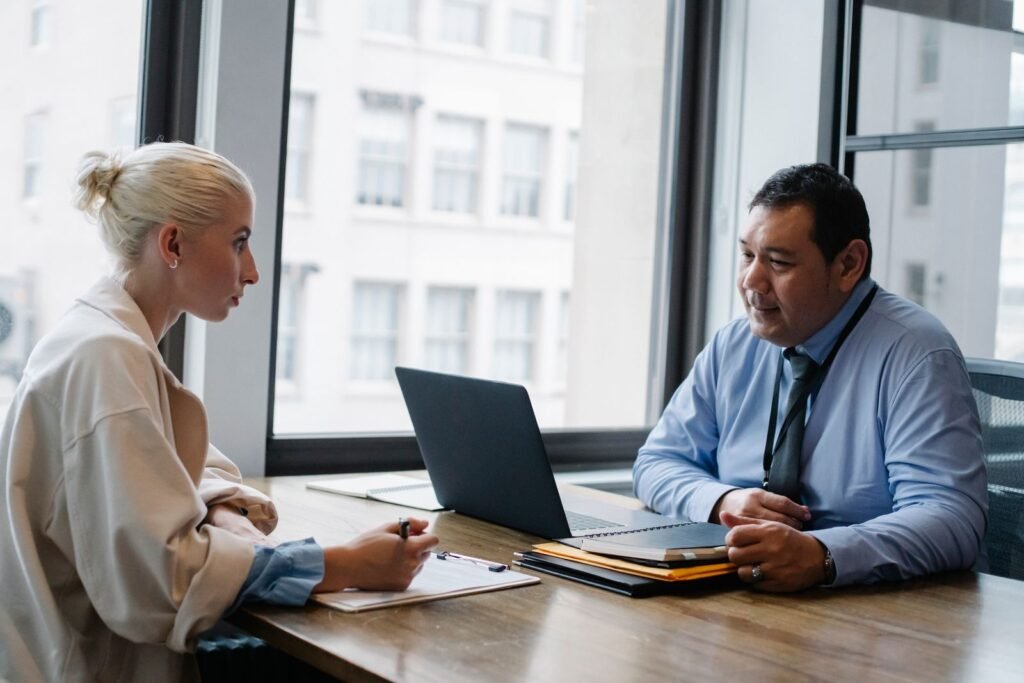 Recruiter discussing experience with an applicant