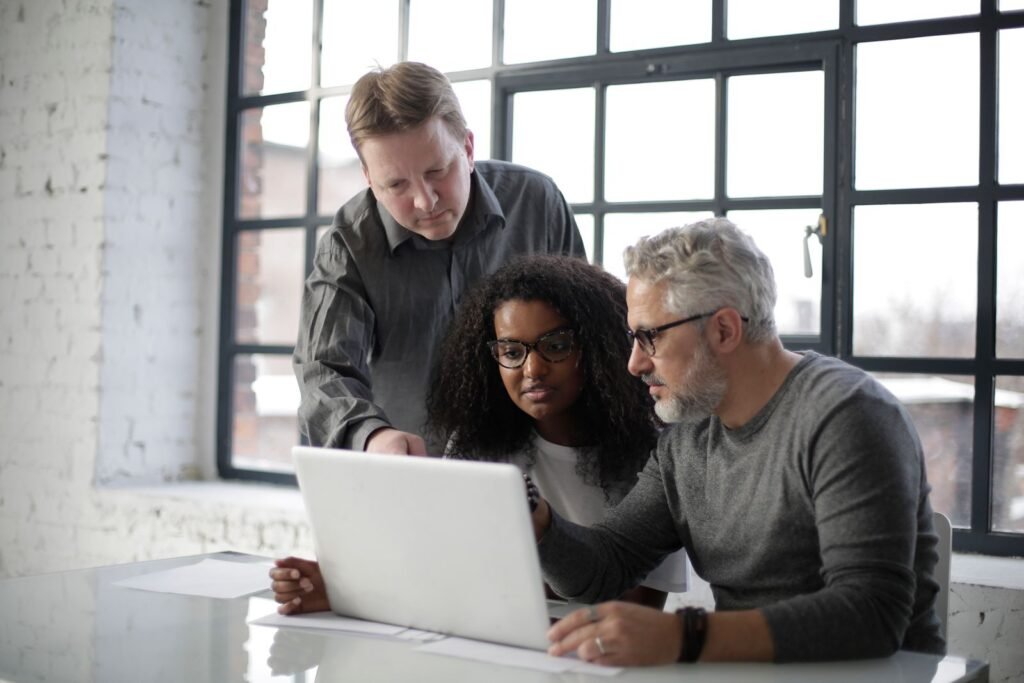 Business team planning a project together